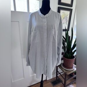 Denim & Co. Oversized Striped Shirt